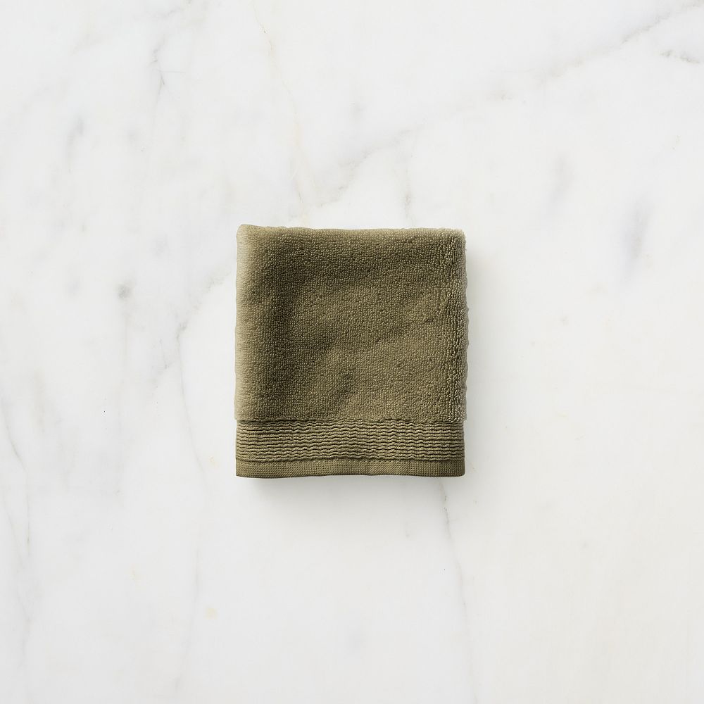 Plush Fibrosoft™ Washcloth in Dark Olive | West Elm