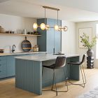 Bezel 6-Light Linear Perforated Metal Chandelier (51.5")