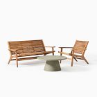Acadia Outdoor Sofa (60.6"), Lounge Chair &amp; Pedestal Coffee Table (32"&ndash;44") Set
