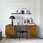 Mid-Century Modular Desk w/ 2 File Cabinets (70&quot;)