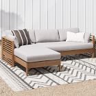 Santa Fe Slatted Outdoor 2-Piece Chaise Sectional (95")