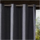 Open Box: Outdoor Sunbrella Grommet Solid Cast Curtain, Cast Charcoal, 48x84