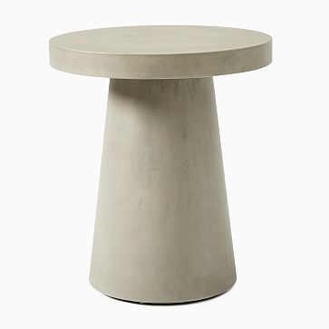 Concrete Pedestal Outdoor Round Side Table (18"-24")