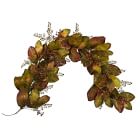 6' Faux Autumn Magnolia Leaf w/ Berries Garland - Green