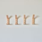 Modern Home by Bellver Wooden L-Shaped Double Wall Hooks - Set of 4