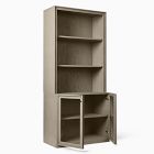 Holmes Modular 2-Door Glass Console w/ Open Hutch (36")
