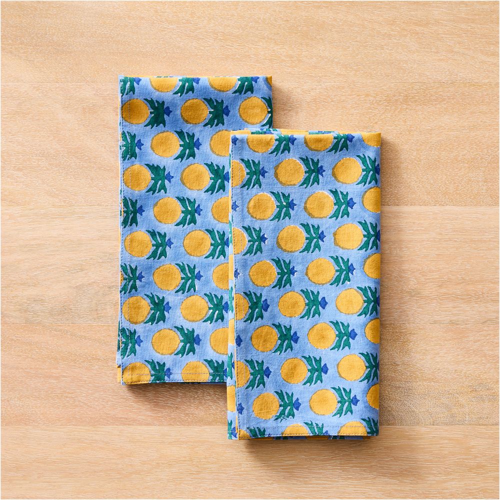 Soil to Studio Shama Block-Printed Cotton Napkins (Set of 2)