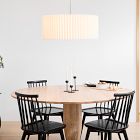 Short Drum Pendant - White Pleated