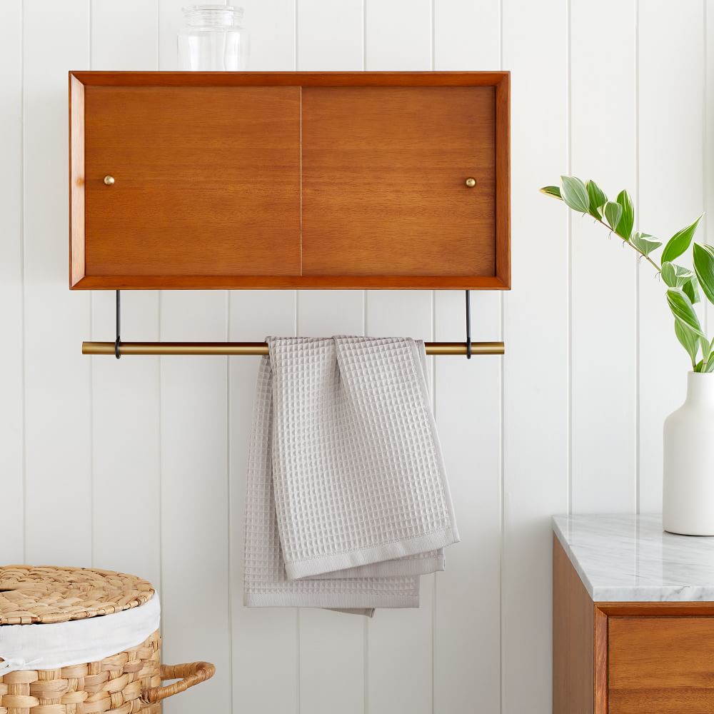 Bathroom Storage Cabinet - Acorn & Antique Brass