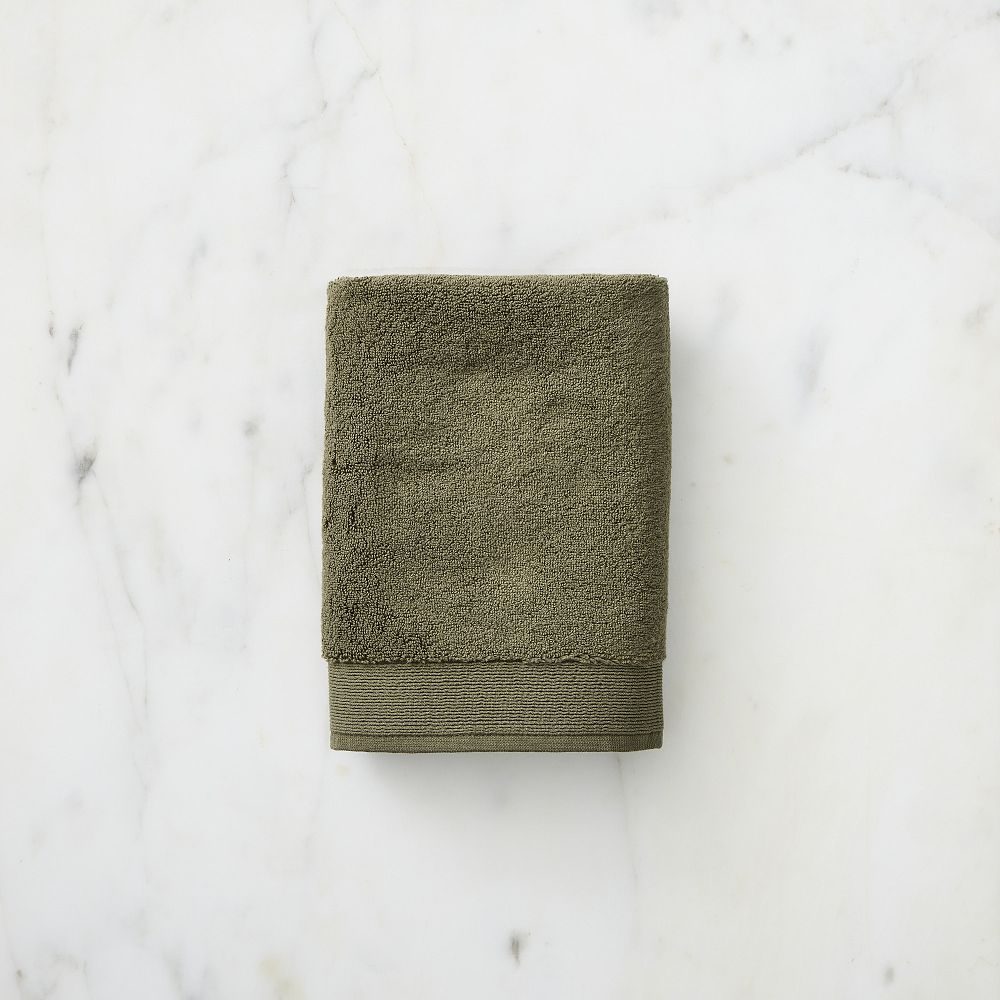Plush Fibrosoft™ Hand Towel in Dark Olive | West Elm