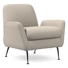 Open Box: Kip Flare Arm Chair + Pv Sand Piping, Performance Velvet Sand, Dark Bronze