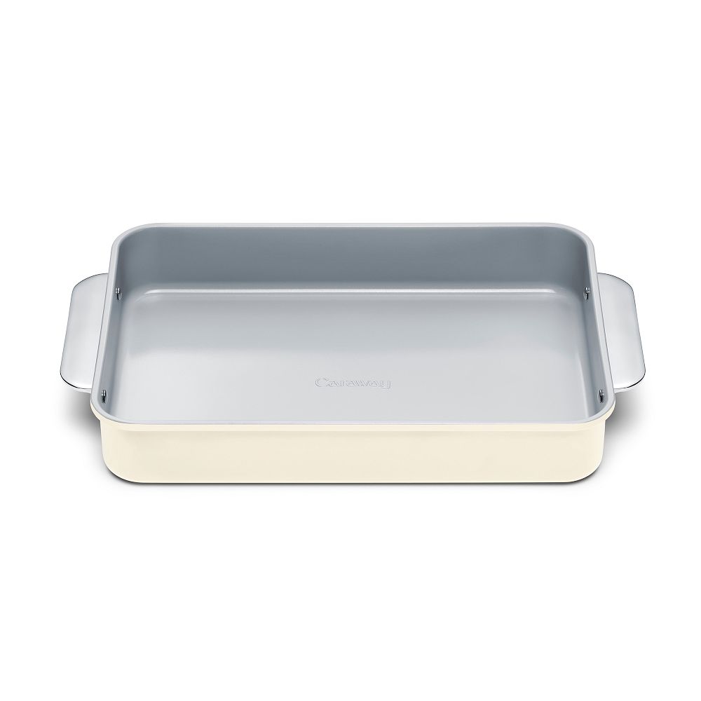 Caraway Nonstick Ceramic Brownie Pan w/ Handles - Cream