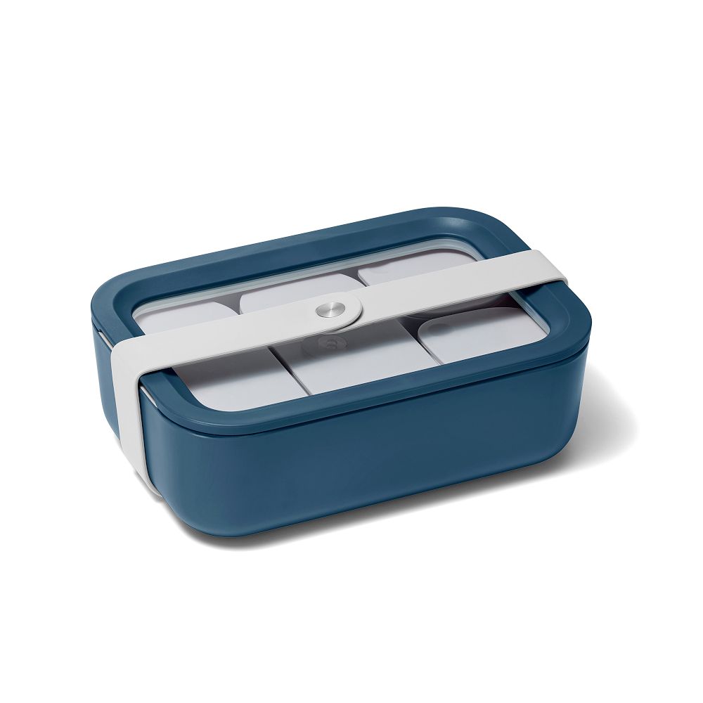 Caraway Rectangular Glass Food Container w/ Lid - Navy