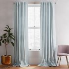 Open Box: Solid European Flax Linen Melange Curtain, Silver Mist, 48"x84"