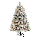 Faux Flocked Oregon Christmas Tree