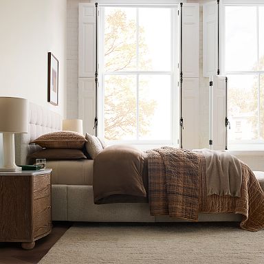 Cotton Velvet Plaid Reverse Quilt & Shams