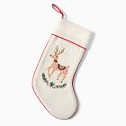 Scandi Embroidered Reindeer Stocking