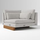 Open Box: Build Your Own Harmony Extra Deep Sectional, Corner - Performance Coastal Linen Storm Gray, Dark Walnut
