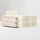 Modernist Captain's Full Bed w/ Desk - Winter Wood