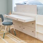 Modernist Captain's Full Bed w/ Desk - Winter Wood