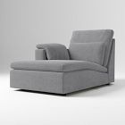 Open Box: Harmony Modular Motion Left Chaise, Down Blend - Performance Distressed Velvet, Pewter