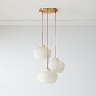 Sculptural 3-Light Ribbed Chandelier