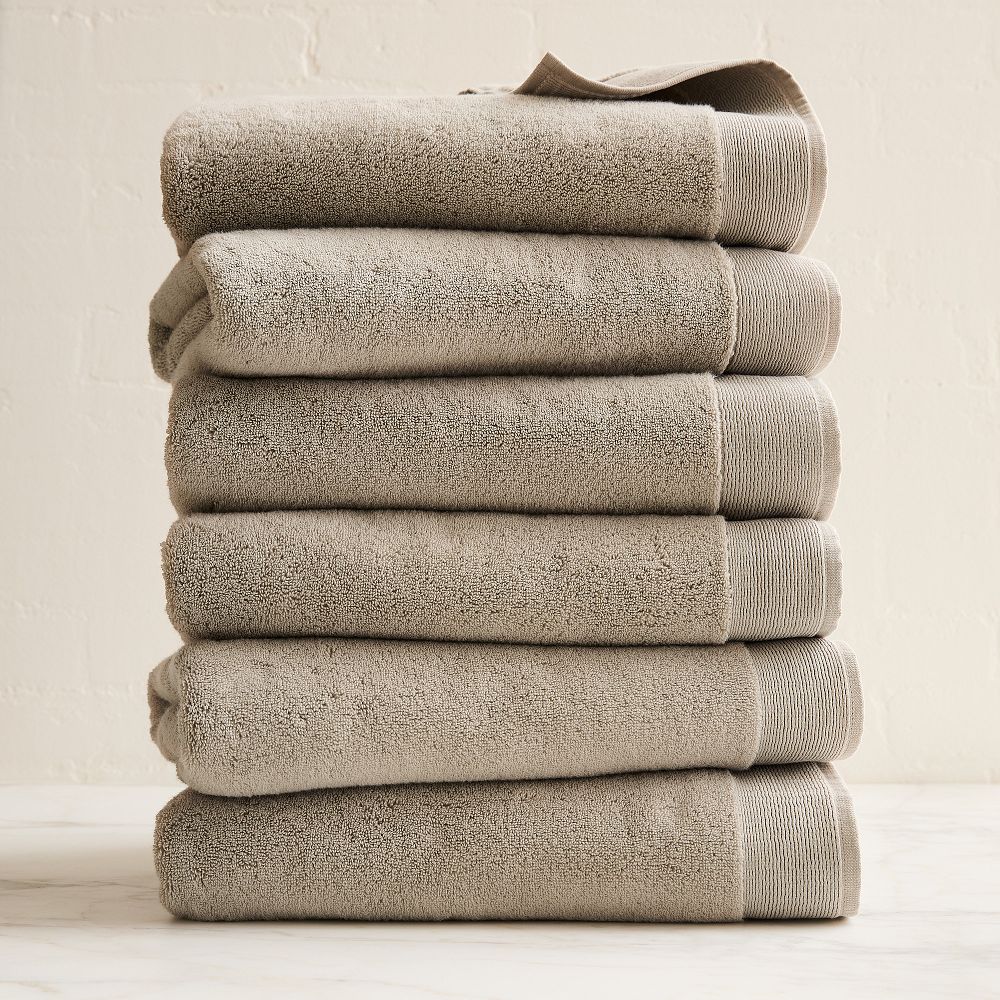 Plush Fibrosoft™ Towel Sets - Taupe, Set of 6 - (6 Bath Towels)