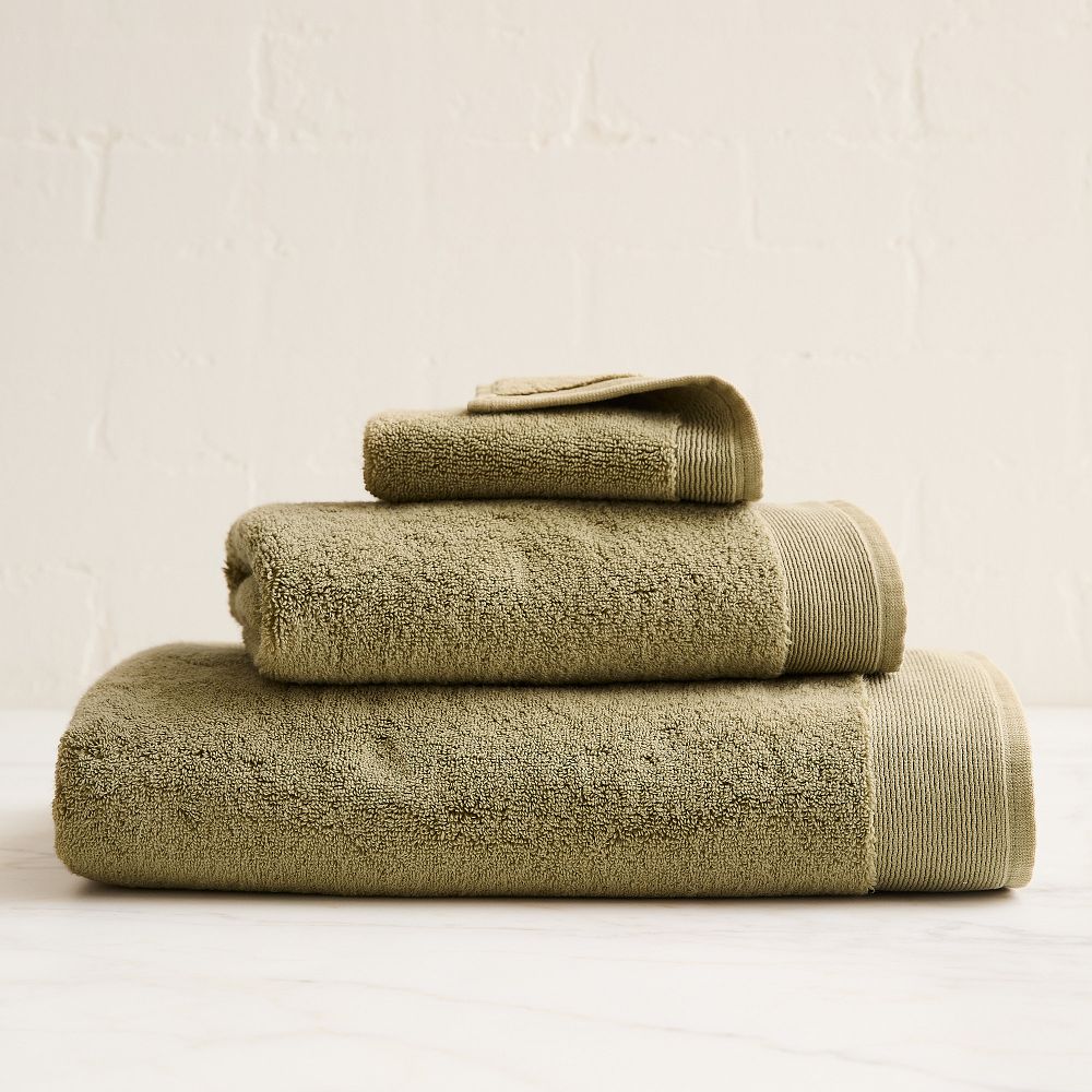 Plush Fibrosoft™ Towel Sets - Greenstone, Set of 3 - (Bath Towel, Hand Towel, Washcloth)