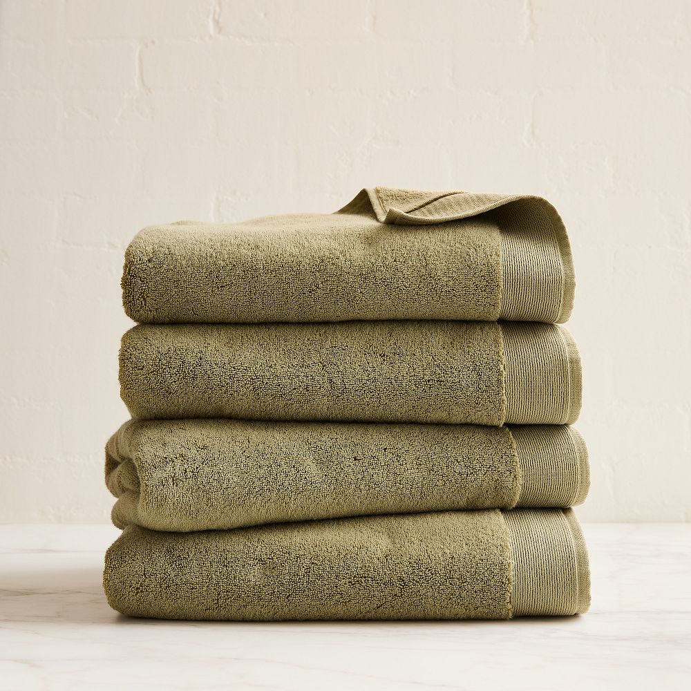 Plush Fibrosoft™ Towel Set of 4: Olive Green