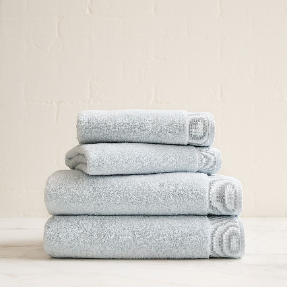 Plush Fibrosoft™ Towel Sets - Soft Blue, Set of 4 - (2 Bath Towels, 2 Hand Towels)