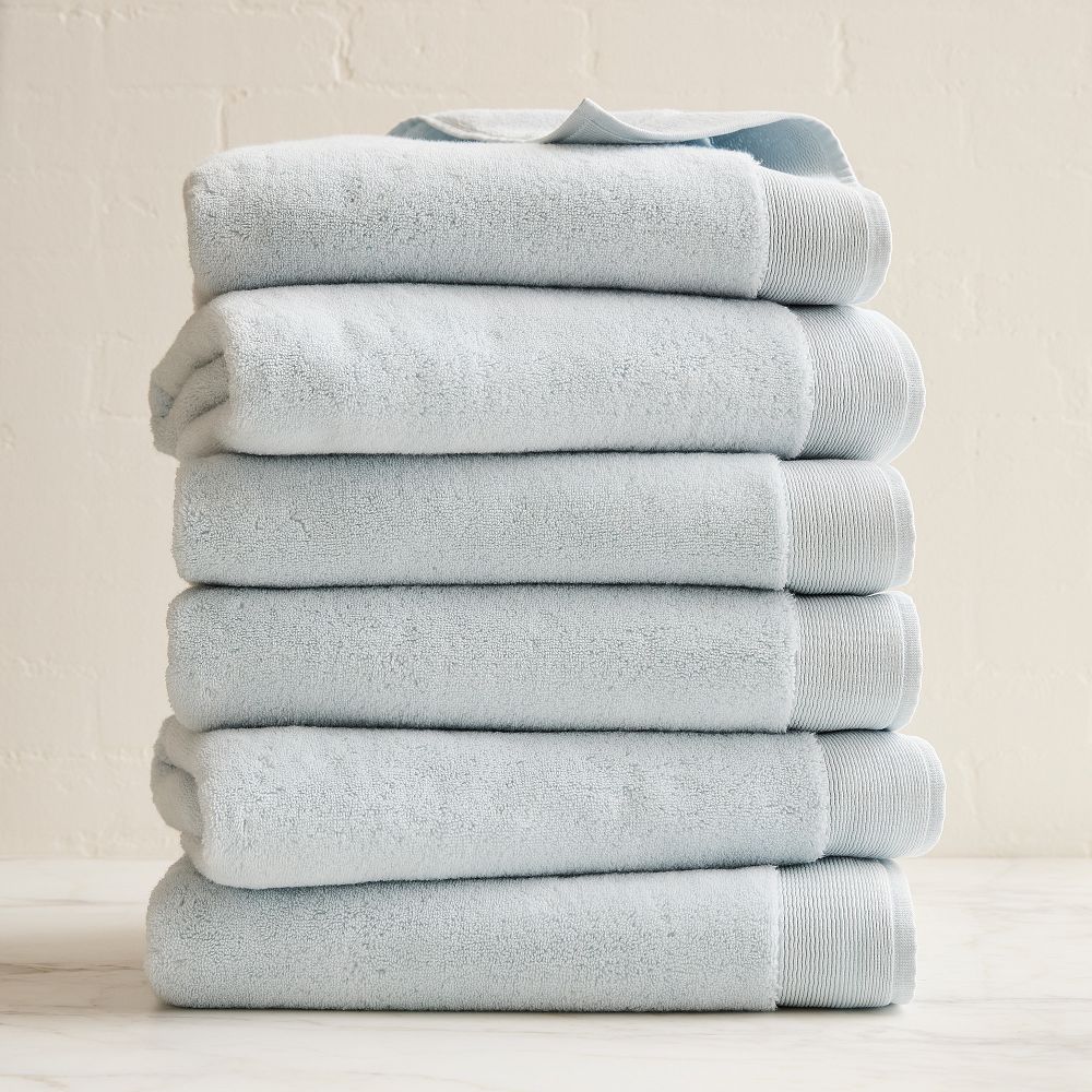 Plush Fibrosoft™ Towel Sets - Soft Blue, Set of 6 - (6 Bath Towels)