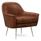 Phoebe Leather Chair - Metal Legs