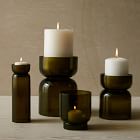 Foundations Olive Glass Candleholders