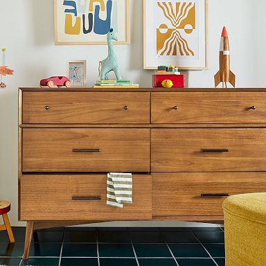 green emerald velvet dress Richmond Ridged Wide 6 Drawer Dresser, Matte Sage Green