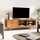 Mid-Century Glass Media Console (72&quot;&ndash;80&quot;)