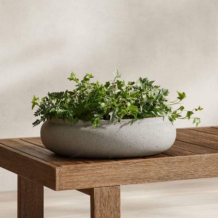Ronan Ficonstone Indoor/Outdoor Bowl Planter | West Elm