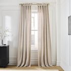 European Flax Linen Light-Filtering Curtain w/ Tie Top