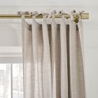 European Flax Linen Light-Filtering Curtain w/ Tie Top