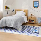 Soft Checkered Shag Washable Rug