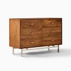 Open Box: Ericsson 6-Drawer Dresser (48") - Toffee, Brushed Nickel