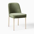 Chip & Dent: Jack Metal Frame Dining Chair Distressed Velvet Green Spruce Champagne Bronze