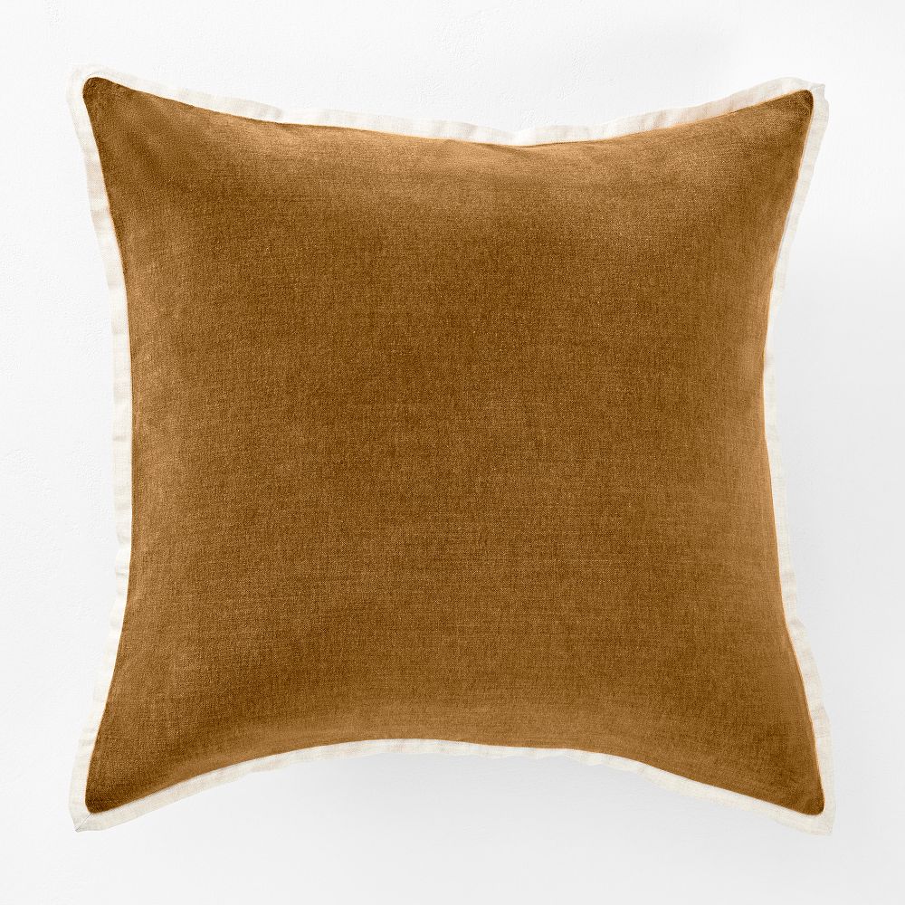 Classic Cotton Velvet Pillow Cover - Cumin, 20x20, With Feather Down Pillow Insert