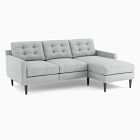 Chip & Dent: Drake Mid Century 86" Flip Sectional, Twill, Silver, Black on Ash
