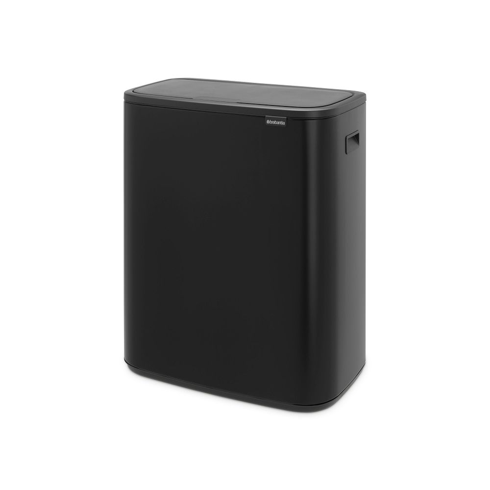 Brabantia Bo Touch Trash Can (Dual 8 Gallon) - 2 & 8 Gallon, Matte Black