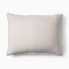 Open Box: European Flax Linen Pom Pom Sham, Standard - Natural Flax