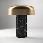 Shylah Cordless Fluted Marble Table Lamp (12")