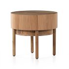 Wood Drum Side Table (22")