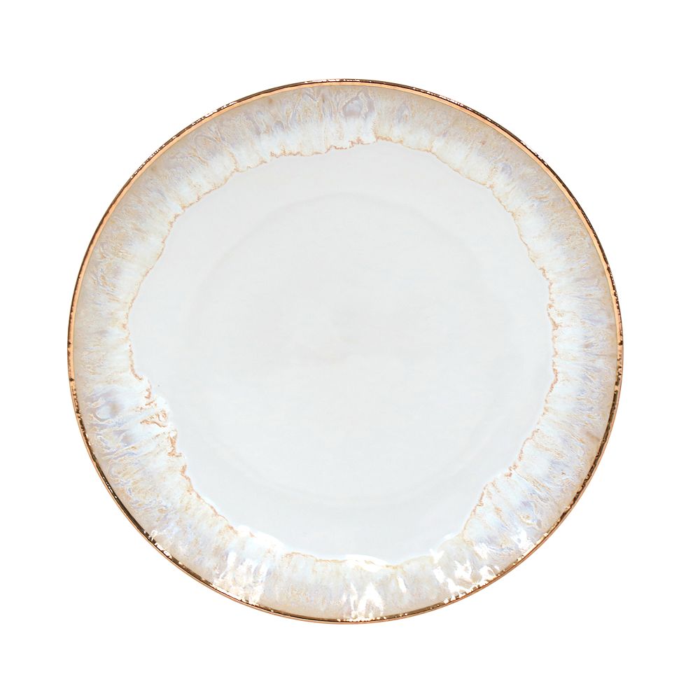 Casafina Taormina Stoneware Gold-Rimmed Dinner Plates (Set of 4)