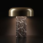 Shylah Cordless Fluted Marble Table Lamp (12")