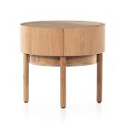 Wood Drum Side Table (22")